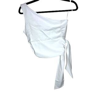NEW Susana Monaco One Shoulder Side Tie Top in Sugar Medium